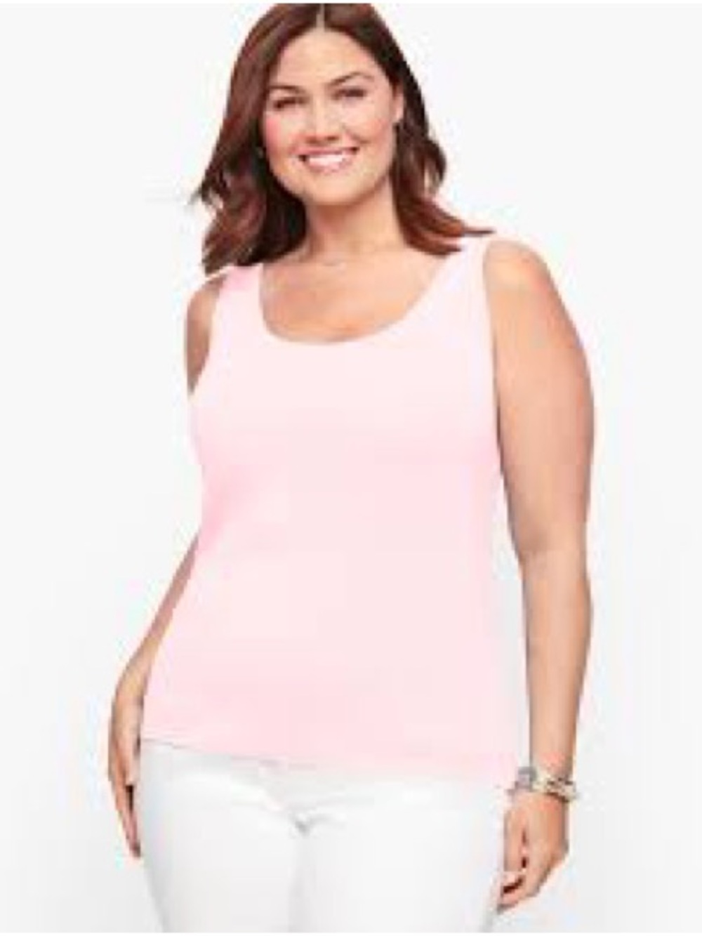 Beautiful Women's 2X Talbots Pink Sleeveless Tank Style Knit Top Light Pink